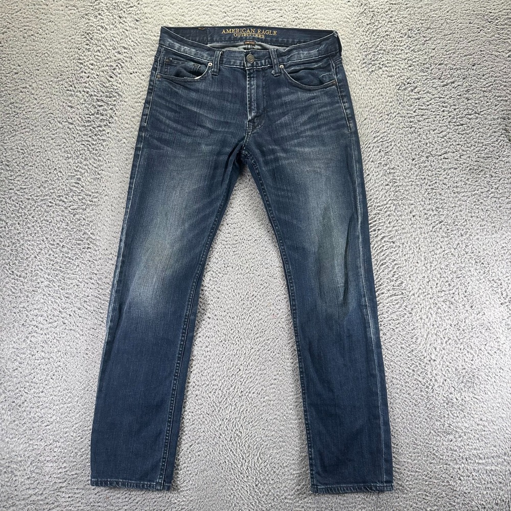 American Eagle Outfitters Core Flex Jeans Men 30x32 Blue Denim Straight Slim Fit